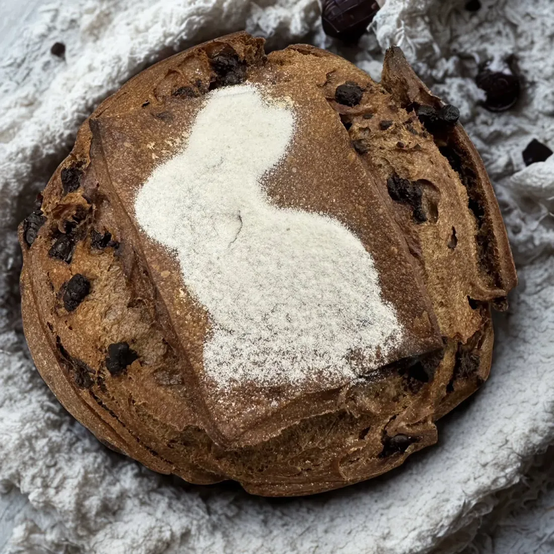 Pain de campagne au pochoir de farine, cuit au fournil de Roquefort